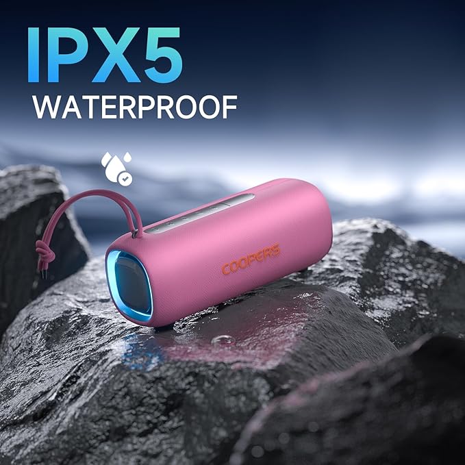 Portable Bluetooth Speaker, Wireless Bluetooth Speaker with Clear Loud Stereo Sound, IPX5 Waterproof Speakers with RGB Lights, BT5.3, Long Playtime, TWS Pairing for Home Outdoor Party Beach Travel