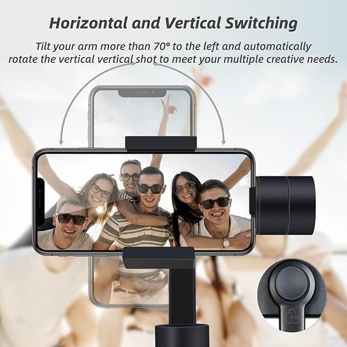 S5 Gimbal Stabilizer for Smartphone, 3 Axis Handheld, Upgraded Anti Shake System, Face Tracking, Foldable
