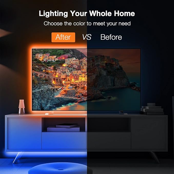 DAYBETTER Led Lights for Bedroom 100 ft, Led Strip Lights, Led Light Strips with Remote and App Control, Music Sync RGB Color Changing Led Lights for Room Decoration