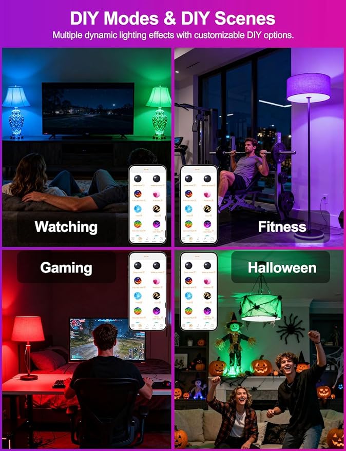 ILC Alexa Light Bulbs 10W (70 Watt Equivalent) Smart Light Bulbs Compatible with Alexa Required Echo Device, 900 Lumens, Color Changing Warm White 2700K (4 Pack)