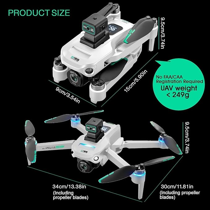 4K GPS Drone with Camera for Adults - 5G Remote Controller with 5.9 Inch Screen,Under 249g，Obstacle Avoidance, 60 Min Flight, Foldable Drone for Adults Beginners.（white）
