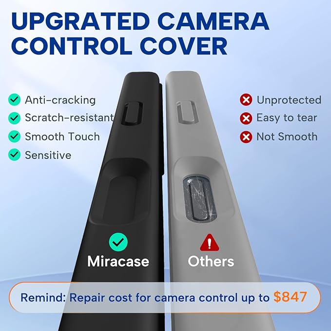 Miracase Magnetic for iPhone 17 Case, Compatible with MagSafe, Integrated Silicone Camera Control Cover, 3.0mm Thicken Shockproof Drop Protection Phone Case for 17, Black