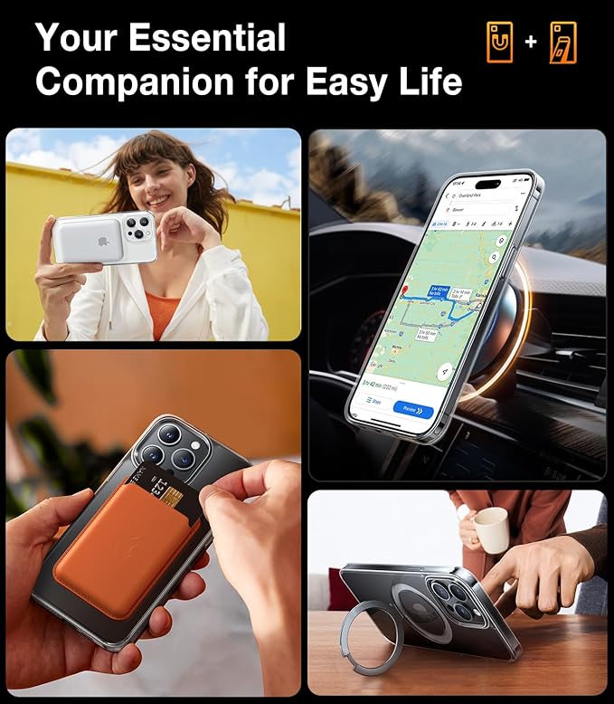 TORRAS for iPhone 16 Pro Max Case Clear with Stand, [Fit for MagSafe][Shockproof Military Grade Protection] Slim Magnetic Phone Case for iPhone 16 Pro Max 6.9" 2024, Clear