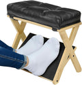 Double Step Foot Rest for Under Desk at Work, Wooden Under Desk Footrest with Non-Slip EVA Stepping Surface, Ergonomic Foot Stools for Under Office Desk, Enhances Posture,Home Office Gaming