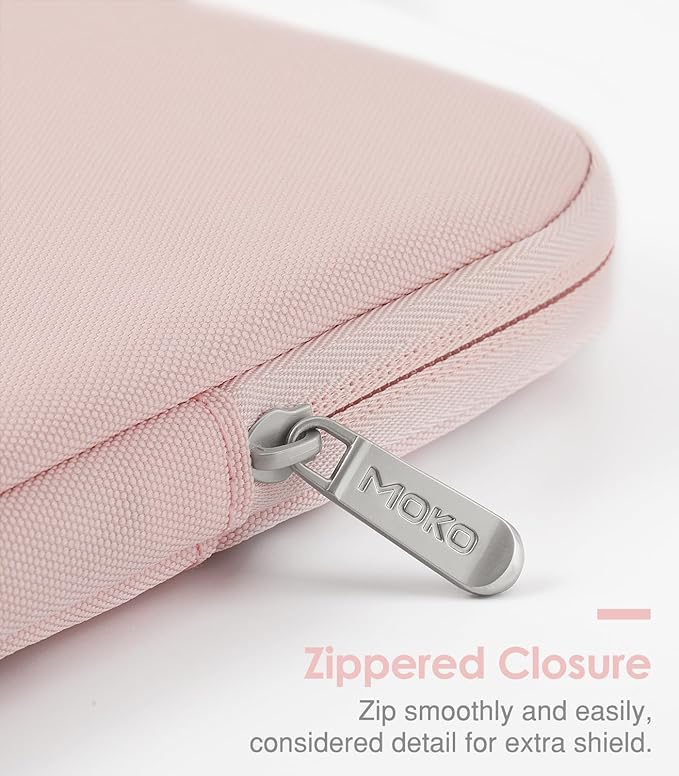 MoKo 9-11 Inch Tablet Sleeve Bag Carrying Case Fits New 11-inch iPad Pro M4/iPad Air M2 2024, Air 5/4/3 10.9"/10.5", Pro 11 M2, i-Pad10th 10.9, i-Pad9/8th Gen 10.2, Tab S8/S9 11", Pink