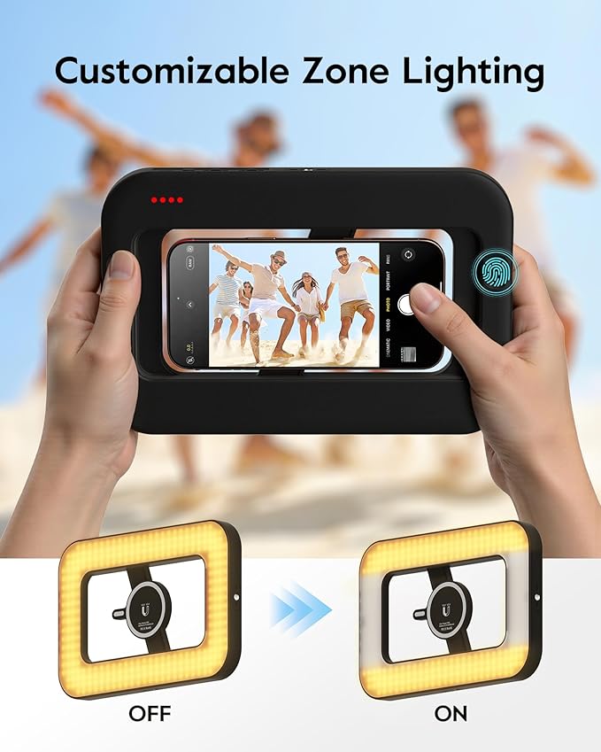 Magnetic Ring Light with Stand and Phone Clip, 62" Tripod for iPhone with Light, 6000mAh Phone Tripod with Light for Video Recording, TikTok, YouTube, Vlogging, Selfies, CRI＞95