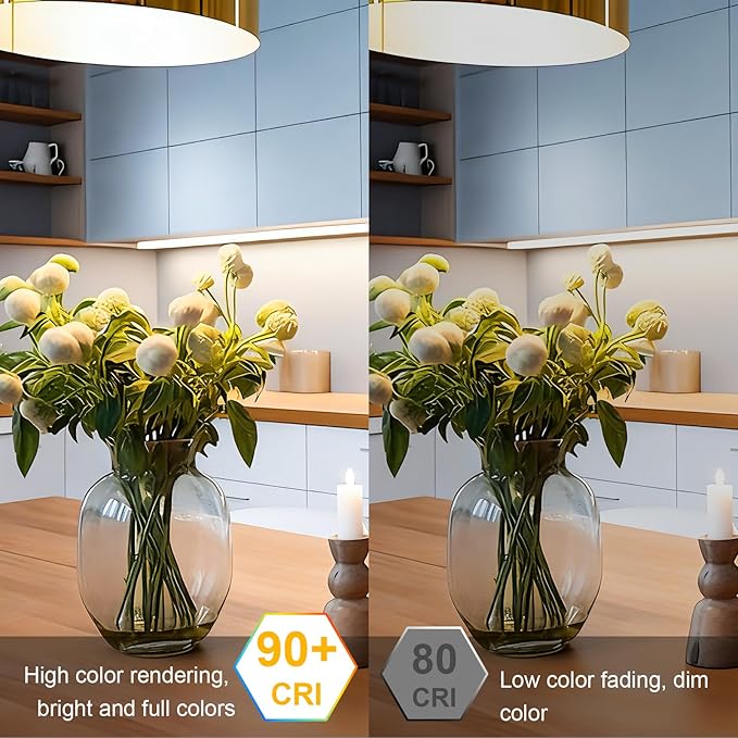 COB LED Strip Lights, ETL Listed Natural White Light Strip 4000K, 16.4ft 24V COB Lights with 1600 LEDs, CRI 90+, Remote, 24V Adapter, LED Light for Cabinets, Home DIY Lighting Indoor Decoration