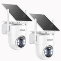 ieGeek 2 Pack S5 Solar Security Cameras Wireless Outdoor – 2K 3MP WiFi Camera with Removable Solar Panel, 360° Pan Tilt, Color Night Vision, AI Detection, 2-Way Audio, IP65 for Home Security