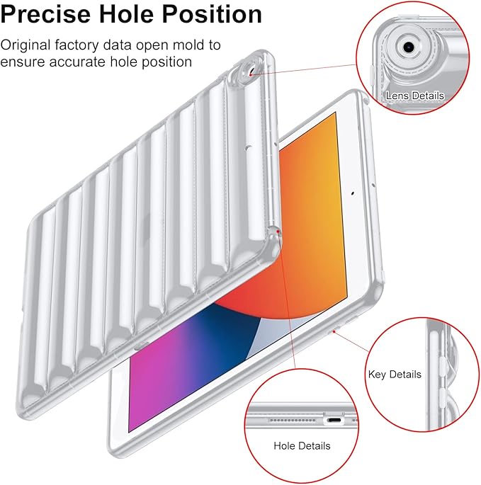 Case for iPad 9th/8th/7th Generation 10.2 inch 2021/2020/2019 Clear Shockproof Soft TPU Back Cover Silicone Bumper Anti-Yellowing Slim Lightweight Protective Shell for iPad 10.2 inch, Clear