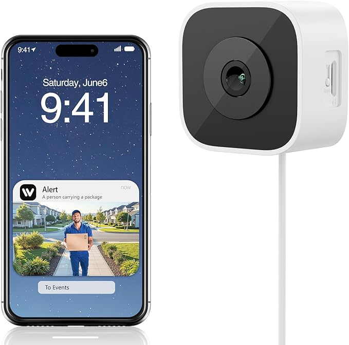 3MP Window Cameras for Home Security,Security Camera, 2K Full Color Night Vision, AI Human & Motion Detection, 24/7 Recording, Two-Way Audio, Easy Installation (White)