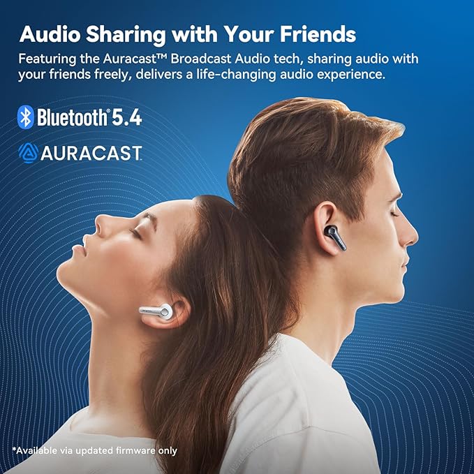 EarFun Air Pro 4 Adaptive Hybrid Noise Canceling Wireless Earbuds, Qualcomm Snapdragon Sound, aptX™ Lossless, 6 Mics AI CVC 8.0 Call, LDAC Hi-Res Audio, 52H Playtime, Bluetooth 5.4, in-Ear Detection
