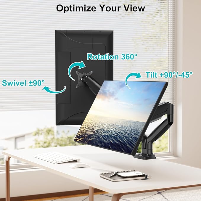 MOUNT PRO Dual Monitor Desk Mount fits 22” to 39” Ultrawide Computer Screen, Holds up to 30.9lbs Each, Fully Adjustable Long Monitor Arm for Two Monitors, Gas Spring Monitor Stand, 100x100 VESA Mount