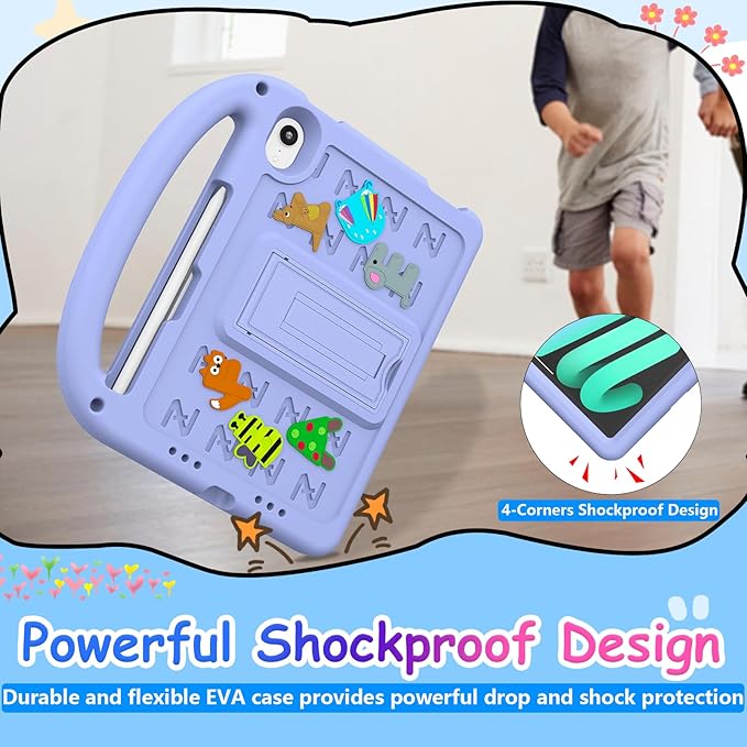 Kids Case for iPad mini 7(A17 Pro) 2024/iPad Mini 6 2021 8.3 Inch, with Built-in Pencil Holder/Anti-Slip Handle/Foldable Stand, Shockproof Protective iPad mini 7th/6th Generation Case 8.3 Inch