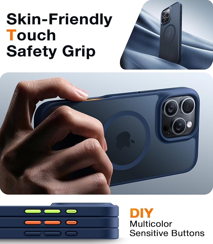 TORRAS Magnetic Shockproof for iPhone 16 Pro Max Case, [4X Military-Grade Protection] [Compatible with MagSafe] Translucent Case for iPhone 16 Pro Max Anti-Scratch Guardian 6.9"