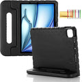 Kids Case for iPad Pro 11" M5/M4 & iPad Air 11" (2026/2025/2024) Shockproof Case with Pencil Holder, Techcircle Light EVA Foam Handle Stand Bumper Protective Child Friendly Drop Proof Cover, Black