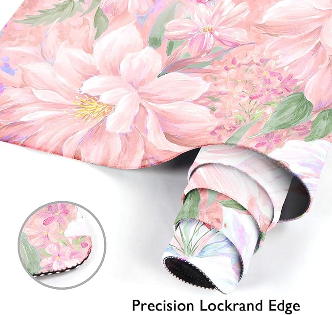 Britimes Large Gaming Mouse Pad Pink Watercolor Hand Painted Peony Flower Non-Slip Desk Pad Keyboard and Mouse Desk Mat for Gamer, Office & Home, 31.5 x 15.7 in