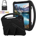 Kids Friendly Case for Apple iPad Air 11 M4 M3 M2 2026 2025 2024/ iPad Pro 11 M5 M4 2025 2024, EVA Durable Shockproof Handle Kickstand Lightweight Cover Case with Shoulder Strap, Black