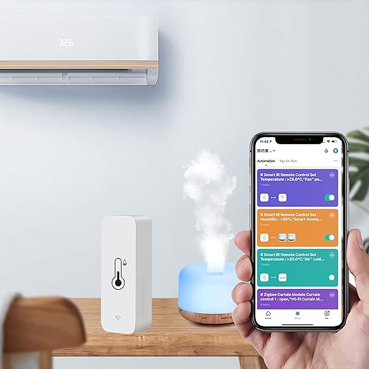 WiFi Hygrometer Thermometer Sensor for Home, Indoor Outdoor Wireless Temperature Humidity Sensor Monitor with Remote App Notification Alert, Work with Tuya app, for Home Greenhouse (4-Pack)