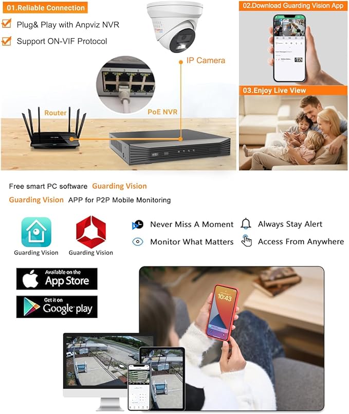 Anpviz 5MP AI IP PoE Camera, Active Deterrence IP Security Camera Outdoor, 2-Way Audio, Human & Vehicle Detection, Smart Color Night Vision, IP67, 5MP@20fps, 2.8mm Lens Wide Angle, IPC-D3653WD-SA