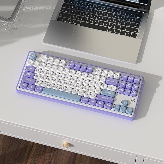 DAIDAI×AJAZZ AK870 TKL 87-Key Gasket Structure Full-Key Hot-Swappable Mechanical Keyboard Type-C/2.4G/BT 5.1, 4000mAh Battery, MOA Keycap,South-Facing RGB, for Windows/MAC.