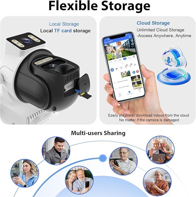 4G LTE Cellular Solar Powered Security Camera Wireless Outdoor, No WiFi Dual Lens Camera, 360 Live View, 2K Color Night Vision, AI PIR Motion Sensor, 2-Way Audio, Built in SIM Card