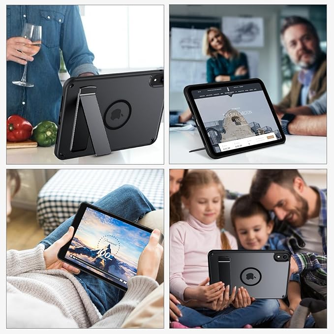 GUAGUA for iPad mini 7 Case 2024 (A17 Pro), Magnetic Mini 7th/6th Generation Case with Stand(2024/2021) with Pencil Holder Slim Protective Kickstand Tablet Case for iPad mini 7th/6th 8.3'', Black