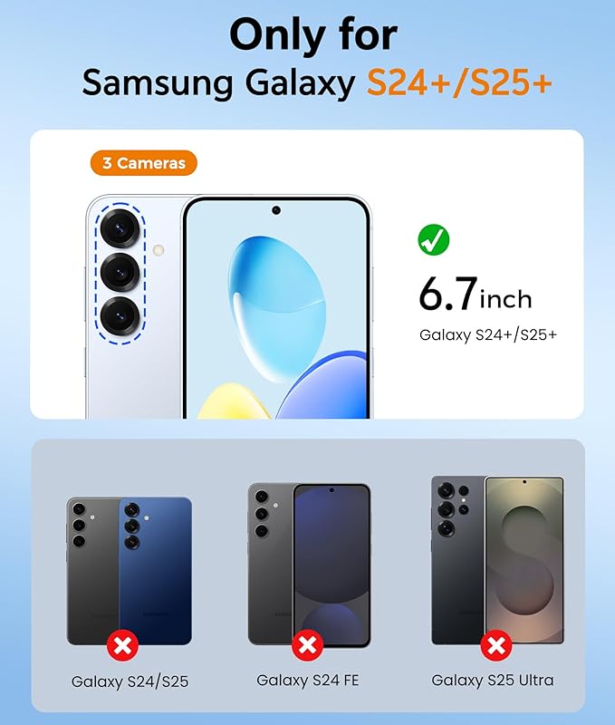 FNTCASE for Samsung Galaxy S25-Plus Case: Magnetic Translucent Matte Phone Cover with Kickstand Military Grade Shockproof Protective Drop Protection Stand Phonecase Slim Rugged - 6.7 inch (Blue)