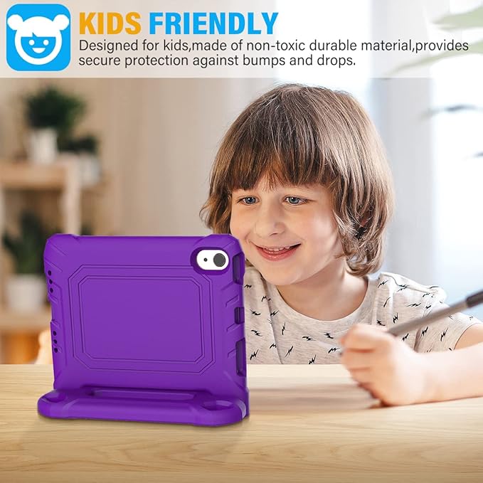 SUPLIK Kids Case for iPad mini 7 (A17 Pro) 2024 & Mini 6 2021, iPad mini 6th/7th Generation Case with Screen Protector, Durable Shockproof Handle Stand Cover for 8.3-inch iPad mini 6/7 Gen, Purple