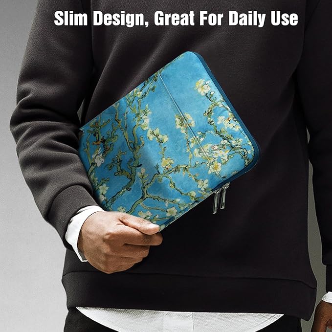 TiMOVO 9-11" Tablet Sleeve Bag for iPad 11-inch A16 2025, iPad 10.9"/10.2"| Air 11 Inch/5th/4th Gen. 10.9", Galaxy Tab A9+/A11Plus 11", Protective Bag Fit Smart Keyboard, Apricot Blossom