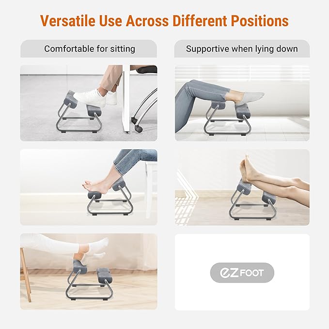 [Made in Korea] Duorest EZFoot 2-Tier Ergonomic Footrest – Dual-Level Support, Adjustable Tilt, Non-Slip & Acupressure Surface, Under Desk Footrest for Home & Office