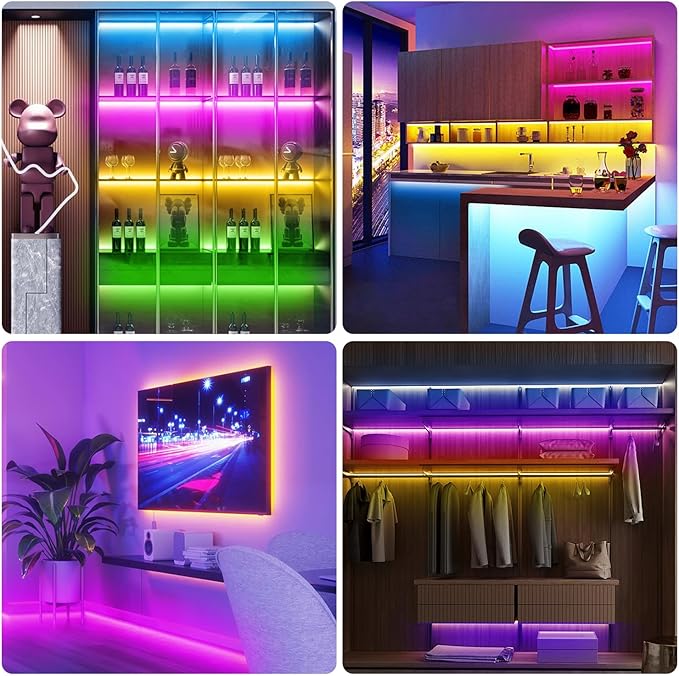dalattin Led Lights for Bedroom 110FT (1 Roll),Led Smart Strip Lights with App Control Remote Control, RGB LED Light Strips,Music Sync Color Changing Room Decoration Party,Halloween Décor