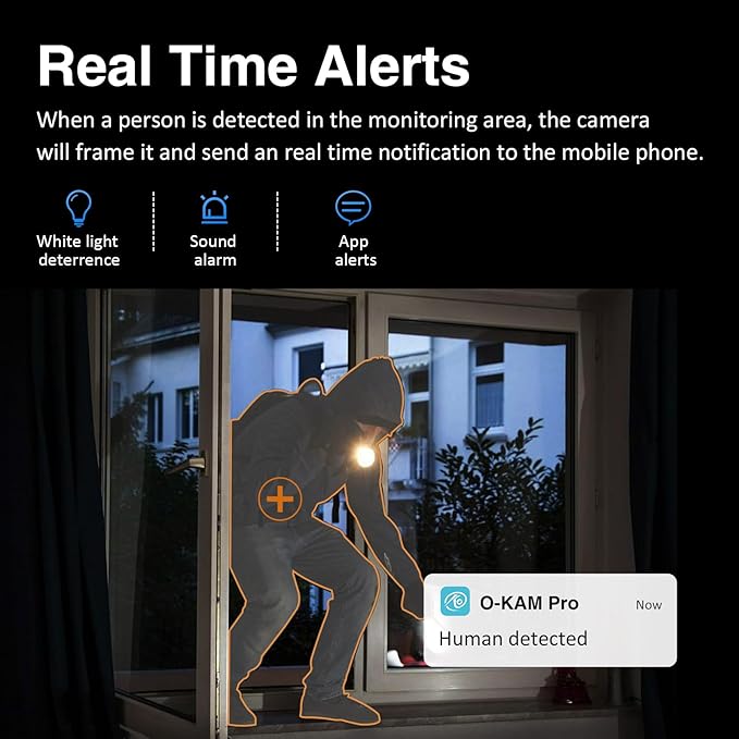EVERSECU Smoke & Gas Detection Home Security Camera with Sound Alarm & Real Time Alert, Humanoid Auto Tracking, 2 Way Audio, Night Vision, Compatible with Alexa, Baby Monitor/Elder/Pet Camera