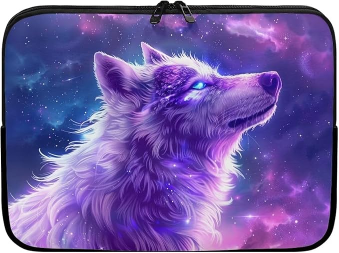 Galaxy Wolf Laptop Protective Sleeve for Women Men Computer Sleeve 10 inch Laptop Case Bag Portable Computer Carrying Case Suitable GITS for Teens Boys Tablet Bags Purple