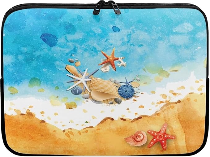 Beach Laptop Protective Sleeve for Women Men Zippered Pouches with Humanize Design Suitable for Daily Use Travel School Office Neatly Organizers 12 Inch