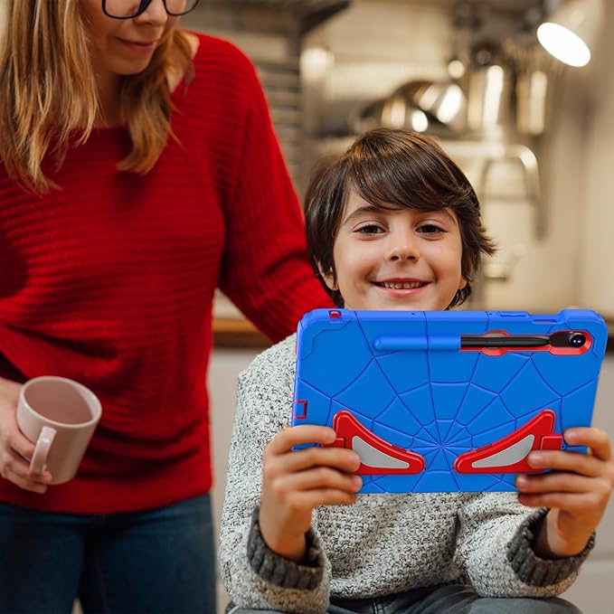 AKABEILA Compatible with Samsung Galaxy Tab S10 FE 2025/Tab S10 Lite 2025 Tablet Case，Lightweight Shockproof Rugged Protective Cover with Kickstand for Kids Children Boys Babies Blue Red