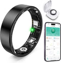 Smart Ring with Sleep Monitoring, Step Counting, Heart Rate, Blood Oxygen for iOS and Android, No Subscription Fee, IP68 Waterproof Health Tracker (Black, 10)