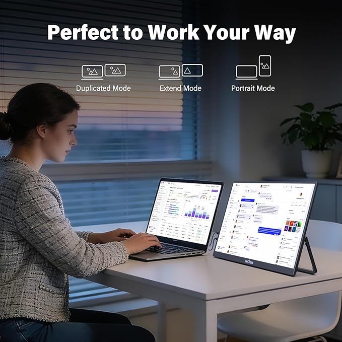 InnoView 15.6 inch Portable Monitor 4K UHD 3840x2160 | 100% sRGB HDR | External Monitor with 2 USB-C & HDMI Ports | Travel Second Monitor for Laptop Mac PC Xbox PS5 Switch (Includes Adapter)