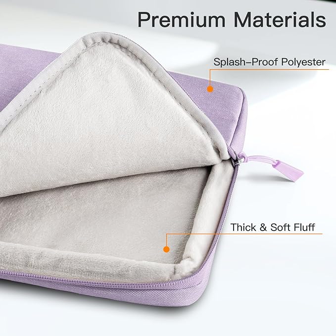 JETech Laptop Sleeve for 13-14Inch MacBook Neo (A18 Pro), MacBook Air/Pro (M1-M5) 2020-2026, 13-13.6 Inch Notebook, Waterproof Shock Resistant Bag Case with Accessory Pocket (Light Purple)