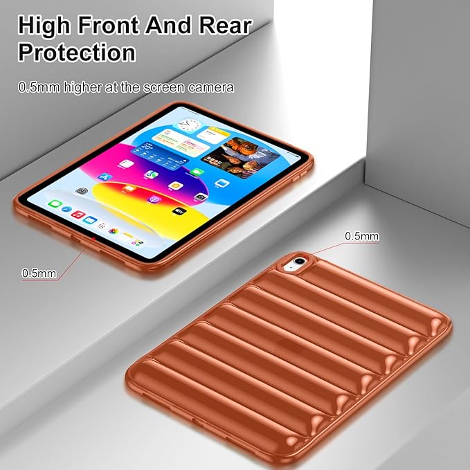 for iPad (A16) 11th Generation Case 11 inch 2025 & iPad 10th Generation 10.9 inch 2022, Slim Lightweight Shockproof Soft TPU Back Cover Silicone Bumper Anti-Yellowing Clear Shell, Brown