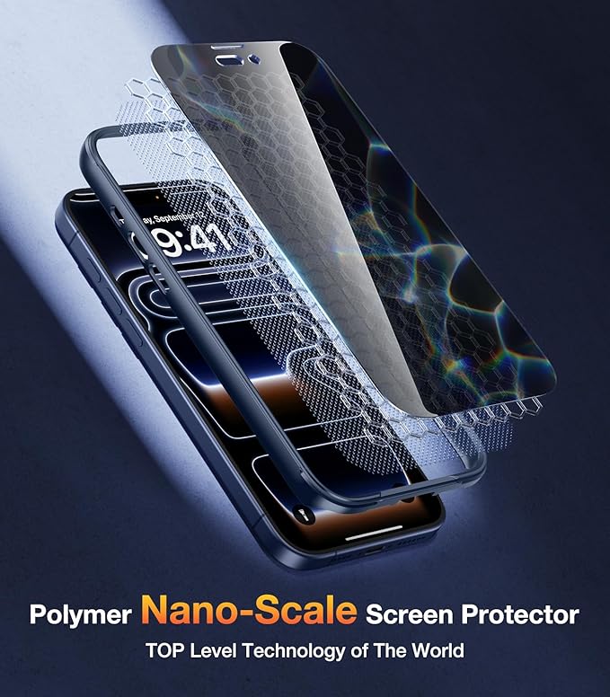 Diaclara Magnetic Designed for iPhone 17 Pro Case 6.3'' [Full Camera Protection] Full Body Bumper,[Compatible with MagSafe] Phone Case w/Built-in Privacy Screen Protector,Deep Blue