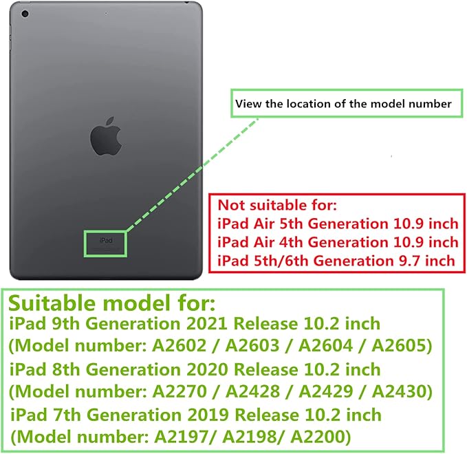 Cute Case for iPad 9th Generation 2021 / iPad 8th 7th Gen/iPad 10.2 Inch, Slim Handbag Leather Protective Cover with Stand Hand Strap Pocket for Girls Woman Kids for iPad 9 8 7,Black