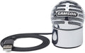 Samson Meteorite Ultra-Portable USB Condenser Microphone for Laptop – Plug & Play Mic for Zoom, Skype, YouTube & Working from Home – Magnetic Base & Mobile Compatible (Silver)