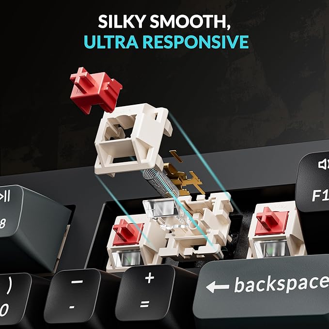 Keychron Q5 Ultra 8K Wireless Custom Mechanical Keyboard 2.4 GHz & Bluetooth 660Hr Battery Aluminum Body ZMK Launcher with Hot-swappable Red Switches PBT Keycaps for Mac Windows Linux - Black