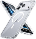 Miracase Magnetic for iPhone 17 Pro Case 6.3" with Screen Protector, [Compatible with MagSafe] Military-Grade Protection, Anti-Fingerprint, Slim Thin Phone Case for 17 Pro Cover, Clear