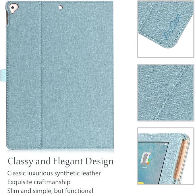 ProCase for iPad Pro 12.9 2017/2015 Case (1st & 2nd Generation), Stand Folio Case Cover for iPad Pro 12.9 Inch (Old Model 2017/2015), with Multiple Viewing Angles, Pencil Holder -Teal