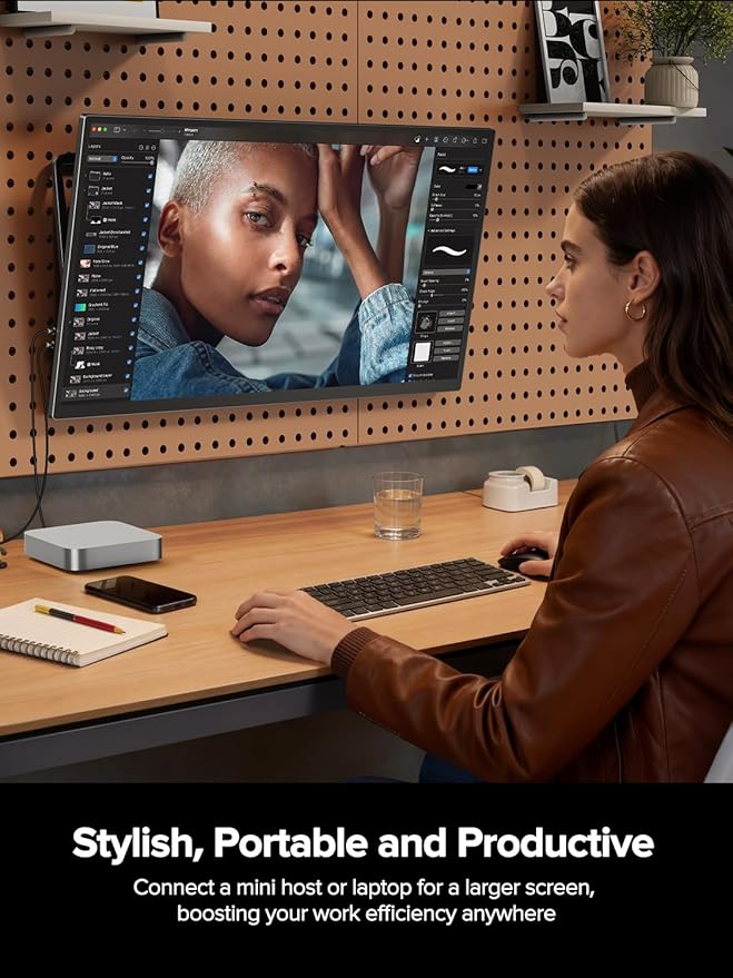 UPERFECT Portable Monitor 27”, Dual Mode 4K UHD 144Hz/FHD 288Hz Gaming Monitor, 0.1ms FreeSync, 600 Nits, 125% sRGB, USB-C & HDMI 2.1 & DP 1.4, Large Second Screen for Laptop, Computer, Game Consoles