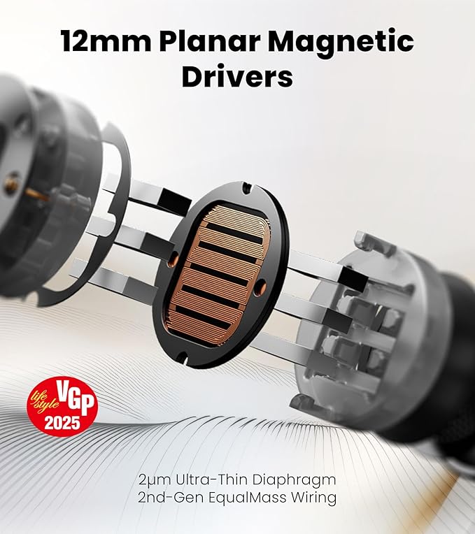 Edifier NeoBuds Planar TWS Earbuds - Hi-Res Wireless, 12mm Planar Magnetic Drivers, Snapdragon Sound, Hybrid ANC, Bluetooth 5.4 Dual Connection, 30H Playtime, Google Fast Pair, 60ms Low Latency