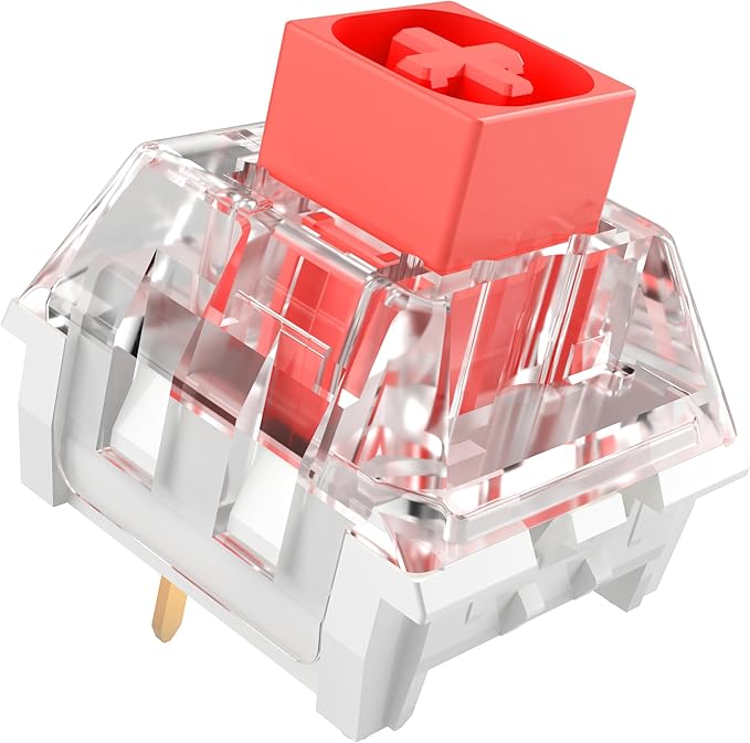 Kailh Box Red Switches for Mechanical Keyboard,3-Pin 45gf Linear/Factory Lubed/Dust&Waterproof Switches(Kailh Box Red,90Pcs)
