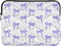 Laptop Case Sleeve, Purple Ribbon Bow Dots Pattern Shockproof Protective Computer Carrying Cover, Briefcase Handbags 13-13.3inch Laptop Sleeve Bag