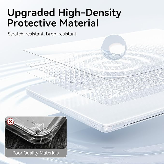 EooCoo Case Compatible with MacBook Air 13 inch M5 2026-2022 M4 M3 M2 A3449 A3240 A3113 A2681, Hard Shell Scratch Resistant Protective Cover Compatible for MacBook Air 13.6 inch Case, Frost Clear